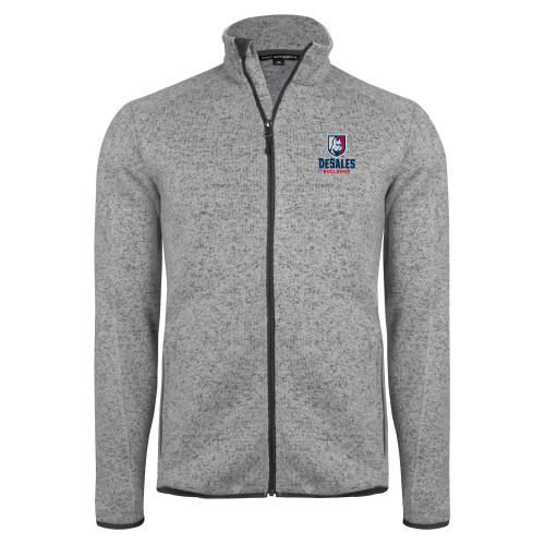  Grey Heather Sweater Fleece Jacket - Primary Logo