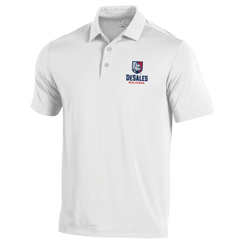  Under Armour White Performance Polo - Primary Logo