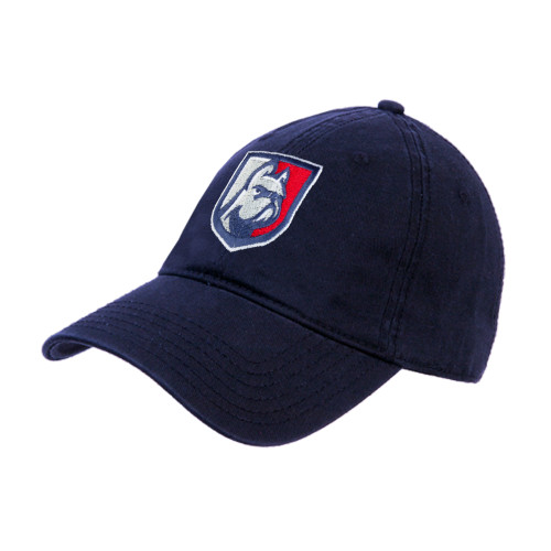  Navy Unstructured Adjustable Low Profile Hat - Bulldog Shield