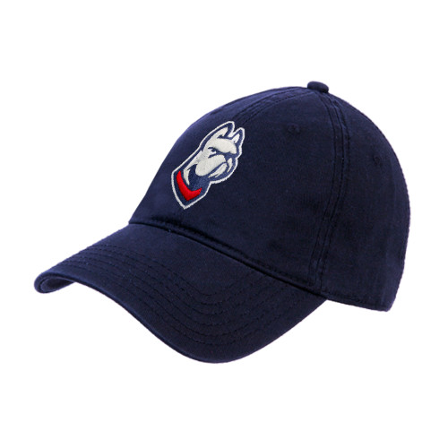  Navy Unstructured Adjustable Low Profile Hat - Bulldog Head
