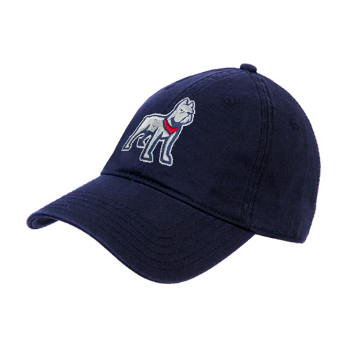 Navy Unstructured Adjustable Low Profile Hat - Bulldog Full Body
