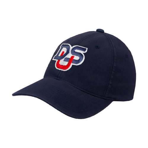  Navy Flexfit Structured Low Profile Hat - DSU Ligature