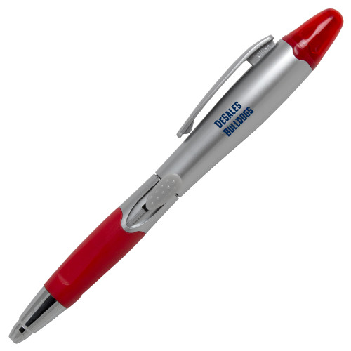  Silver/Red Blossom Pen/Highlighter - Wordmark