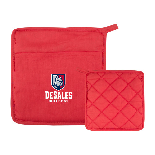  Quilted Canvas Red Pot Holder - Primary Logo