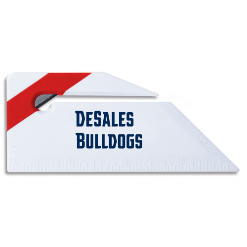 Angled Red Stripe Letter Opener - Wordmark