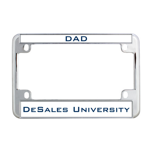  Metal Motorcycle License Plate Frame in Chrome - Dad