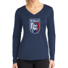 Thumbnail image for  Womens Navy Performance Long Sleeve V Neck Shirt