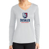 Thumbnail image for  Womens White Performance Long Sleeve V Neck Shirt