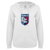 Thumbnail image for  ENZA Womens White V Notch Raw Edge Fleece Hoodie