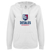 Thumbnail image for  ENZA Womens White V Notch Raw Edge Fleece Hoodie