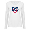 Thumbnail image for  Womens White Long Sleeve V Neck Tee