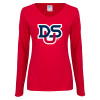 Thumbnail image for  Womens Red Long Sleeve V Neck Tee