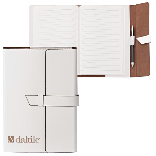 Fabrizio Junior White Portfolio w/Loop Closure-Daltile Flat Logo Engraved