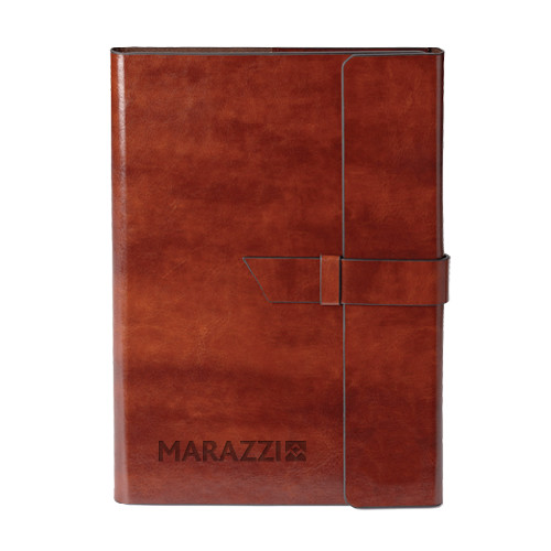 Fabrizio Brown Portfolio w/Loop Closure-Marazzi Engraved