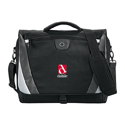 Black/Grey Slope Computer Messenger Bag-Daltile Stacked Logo
