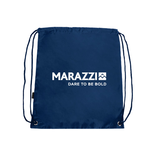 Navy Drawstring Backpack-Marazzi Logo w/Tagline
