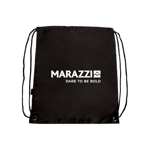 Black Drawstring Backpack-Marazzi Logo w/Tagline