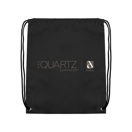 Black Drawstring Backpack-ONE Quartz Horizontal