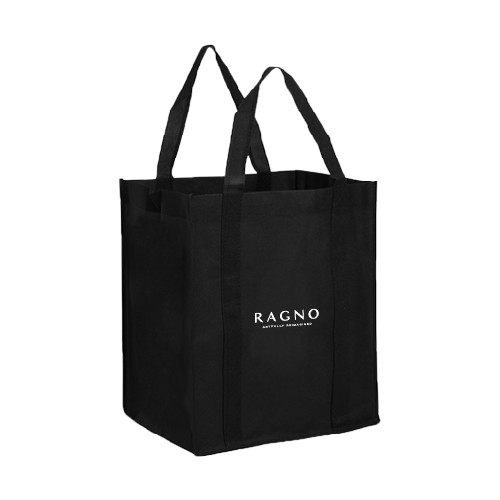 Non Woven Black Grocery Tote-Ragno w/Tagline