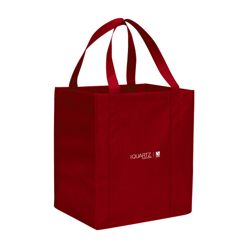 Non Woven Red Grocery Tote-ONE Quartz Horizontal
