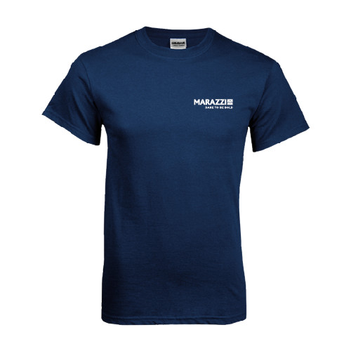 Navy T Shirt-Marazzi Logo w/Tagline