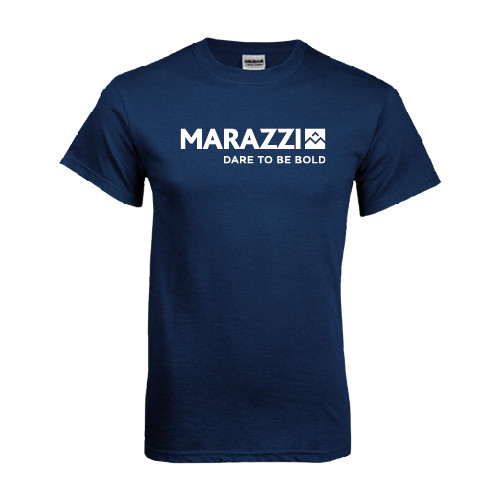 Navy T Shirt-Marazzi Logo w/Tagline