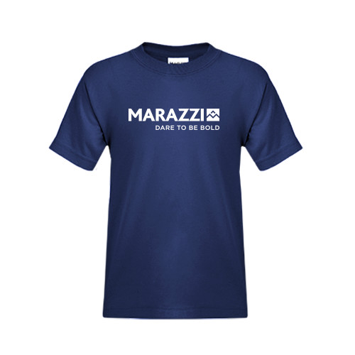 Youth Navy T Shirt-Marazzi Logo w/Tagline