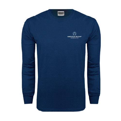Navy Long Sleeve T-Shirt-American Olean w/Tagline