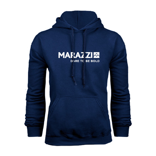 Navy Fleece Hoodie-Marazzi Logo w/Tagline