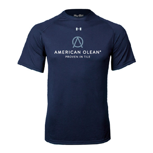 Under Armour Navy Tech Tee-American Olean w/Tagline