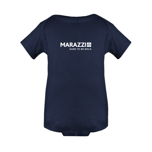 Navy Infant Onesie-Marazzi Logo w/Tagline