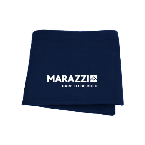 Navy Sweatshirt Blanket-Marazzi Logo w/Tagline