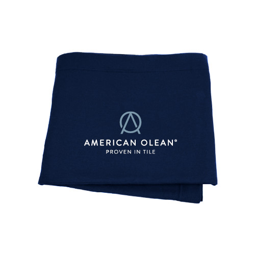 Navy Sweatshirt Blanket-American Olean w/Tagline