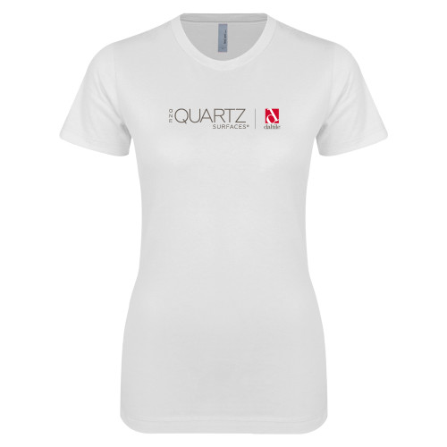 Next Level Womens White Boyfriend Tee-ONE Quartz Horizontal