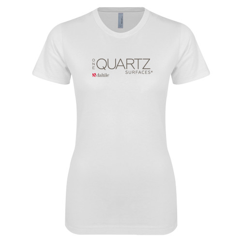 Next Level Womens White Boyfriend Tee-ONE Quartz Vertical