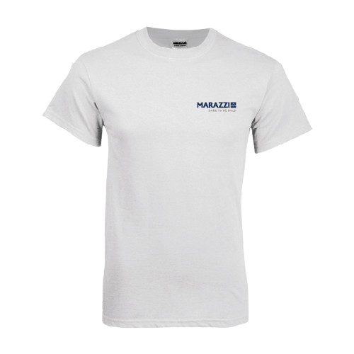 White T Shirt-Marazzi Logo w/Tagline