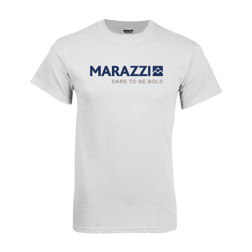 White T Shirt-Marazzi Logo w/Tagline