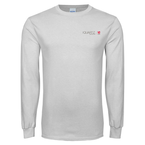 White Long Sleeve T Shirt-ONE Quartz Horizontal