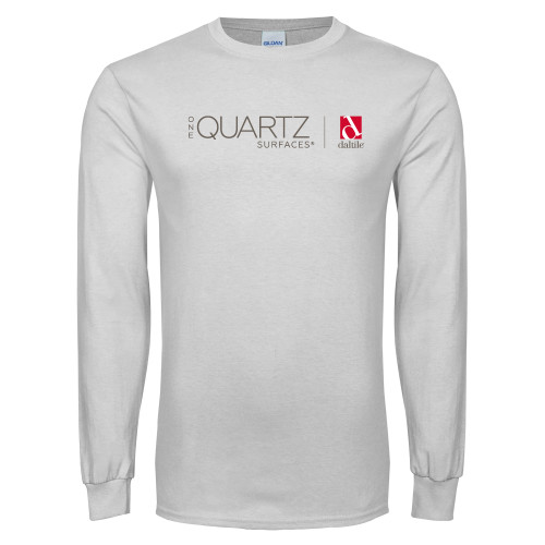 White Long Sleeve T Shirt-ONE Quartz Horizontal