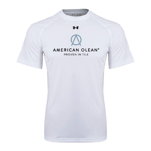 Under Armour White Tech Tee-American Olean w/Tagline
