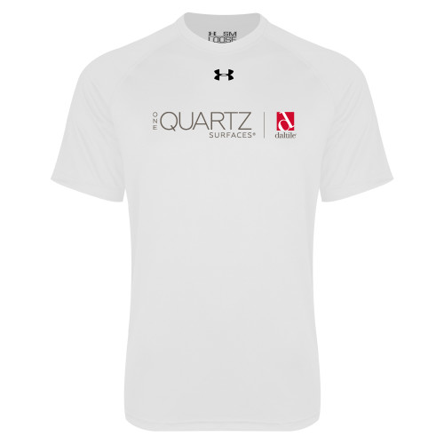 Under Armour White Tech Tee-ONE Quartz Horizontal
