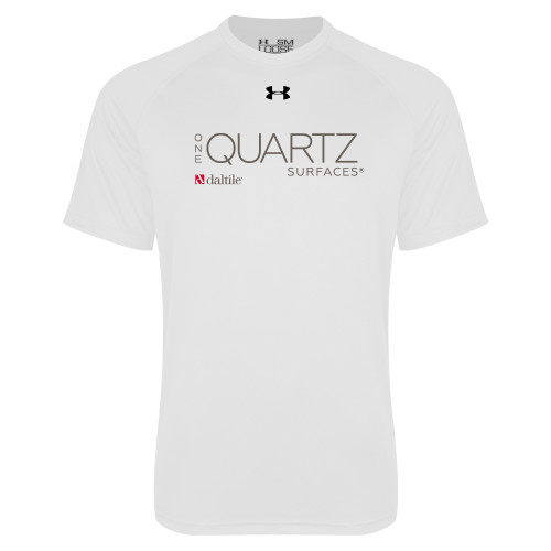 Under Armour White Tech Tee-ONE Quartz Vertical