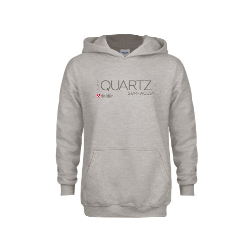 Youth Grey Fleece Hood-ONE Quartz Vertical