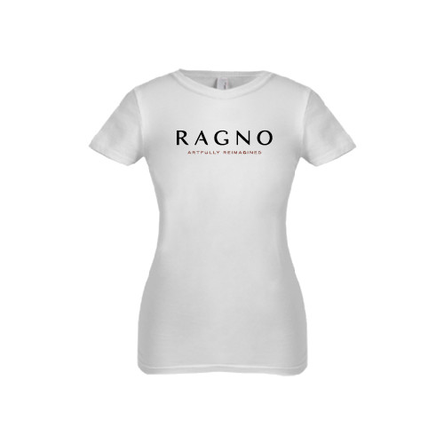 Next Level Girls White Fashion Fit T Shirt-Ragno w/Tagline