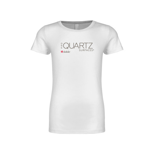 Next Level Girls White Fashion Fit T Shirt-ONE Quartz Vertical