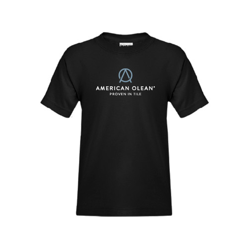 Youth Black T Shirt-American Olean w/Tagline