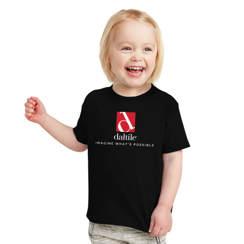Toddler Black T Shirt-Daltile Stacked Logo w/Tagline