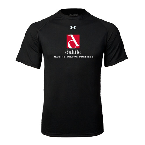 Under Armour Black Tech Tee-Daltile Stacked Logo w/Tagline