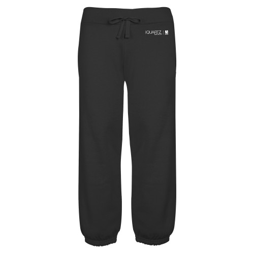 ENZA Womens Black Banded Fleece Capri-ONE Quartz Horizontal