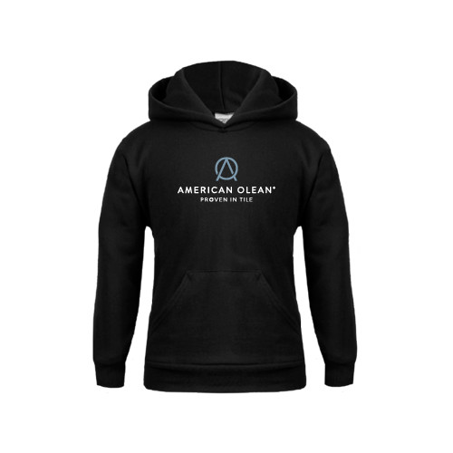 Youth Black Fleece Hoodie-American Olean w/Tagline